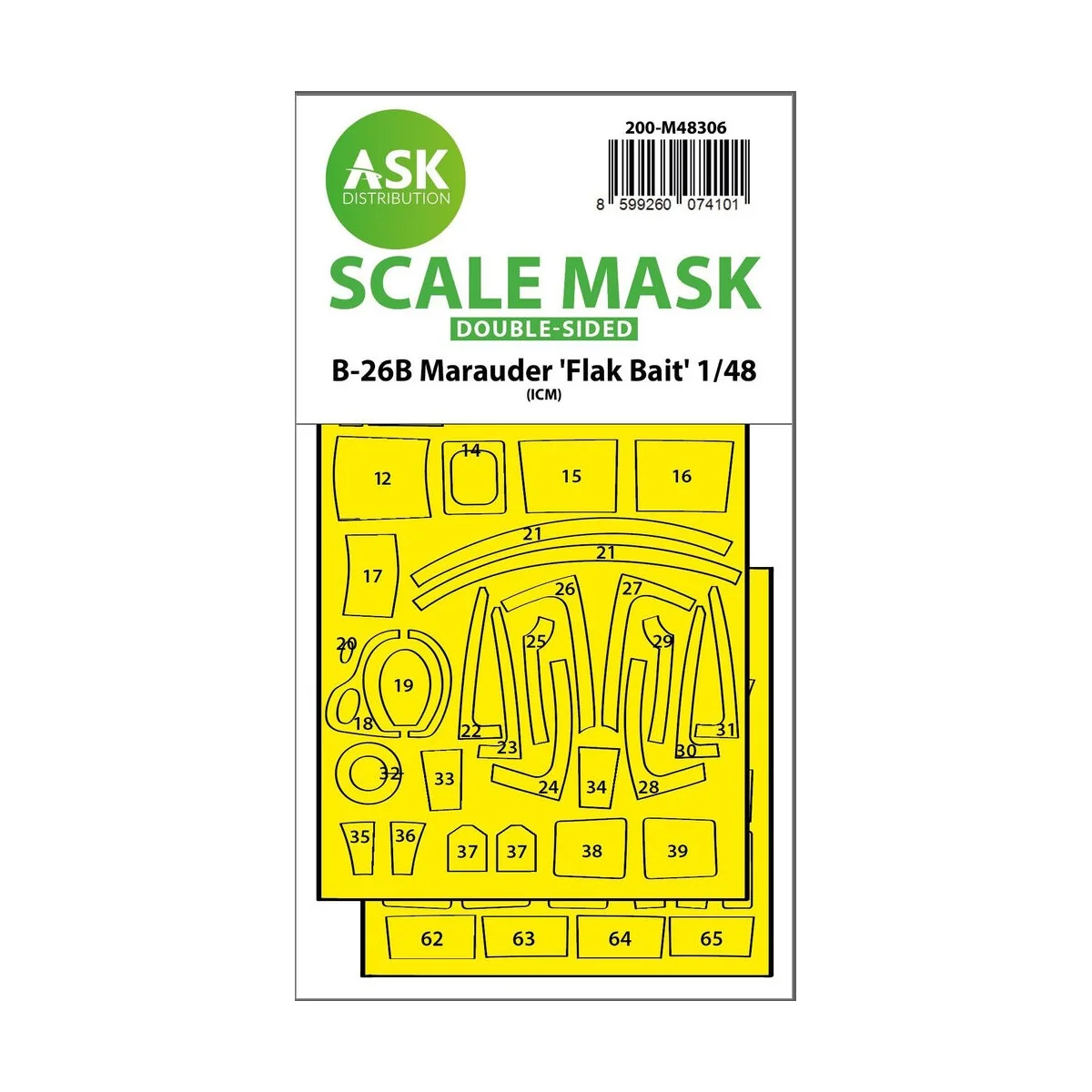 B-26B Marauder Flak Bait double-sided express fit mask for ICM - Ar...