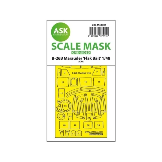 B-26B Marauder Flak Bait one-sided express fit mask for ICM - Art S...