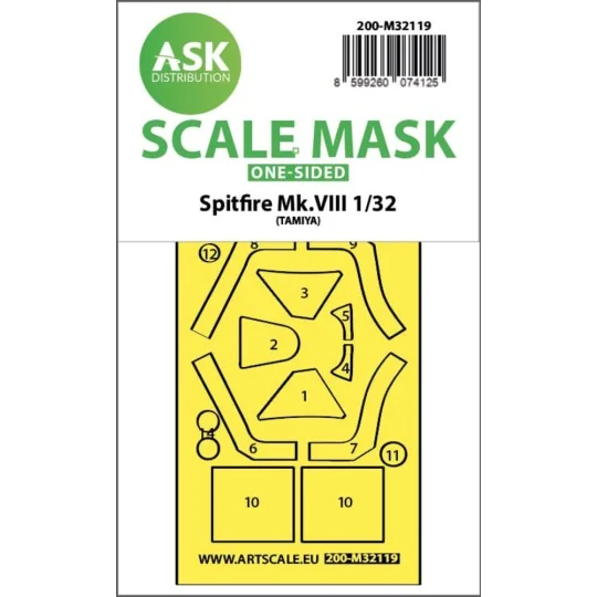 Spitfire Mk.VIII one-sided express fit mask for Tamiya - Art Scale ...