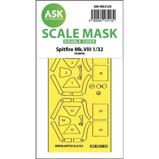 Spitfire Mk.VIII double-sided express fit mask for Tamiya, 1/32 - A...