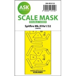 Spitfire Mk.XVIe double-sided express fit mask for Tamiya - Art Sca...