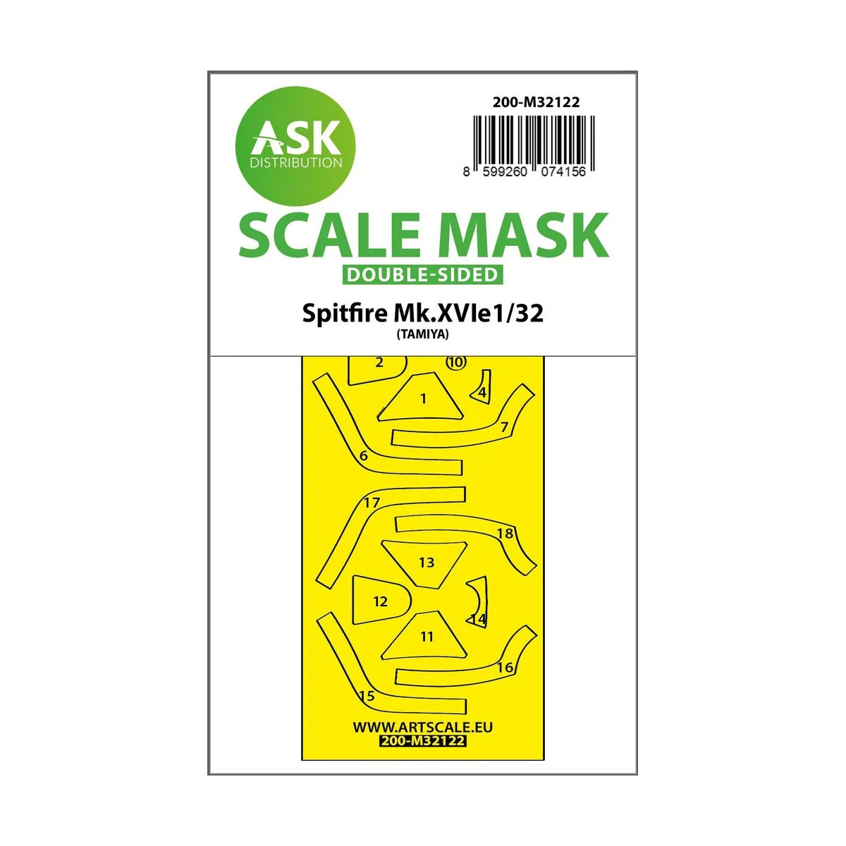 Spitfire Mk.XVIe double-sided express fit mask for Tamiya, 1/32 - A...