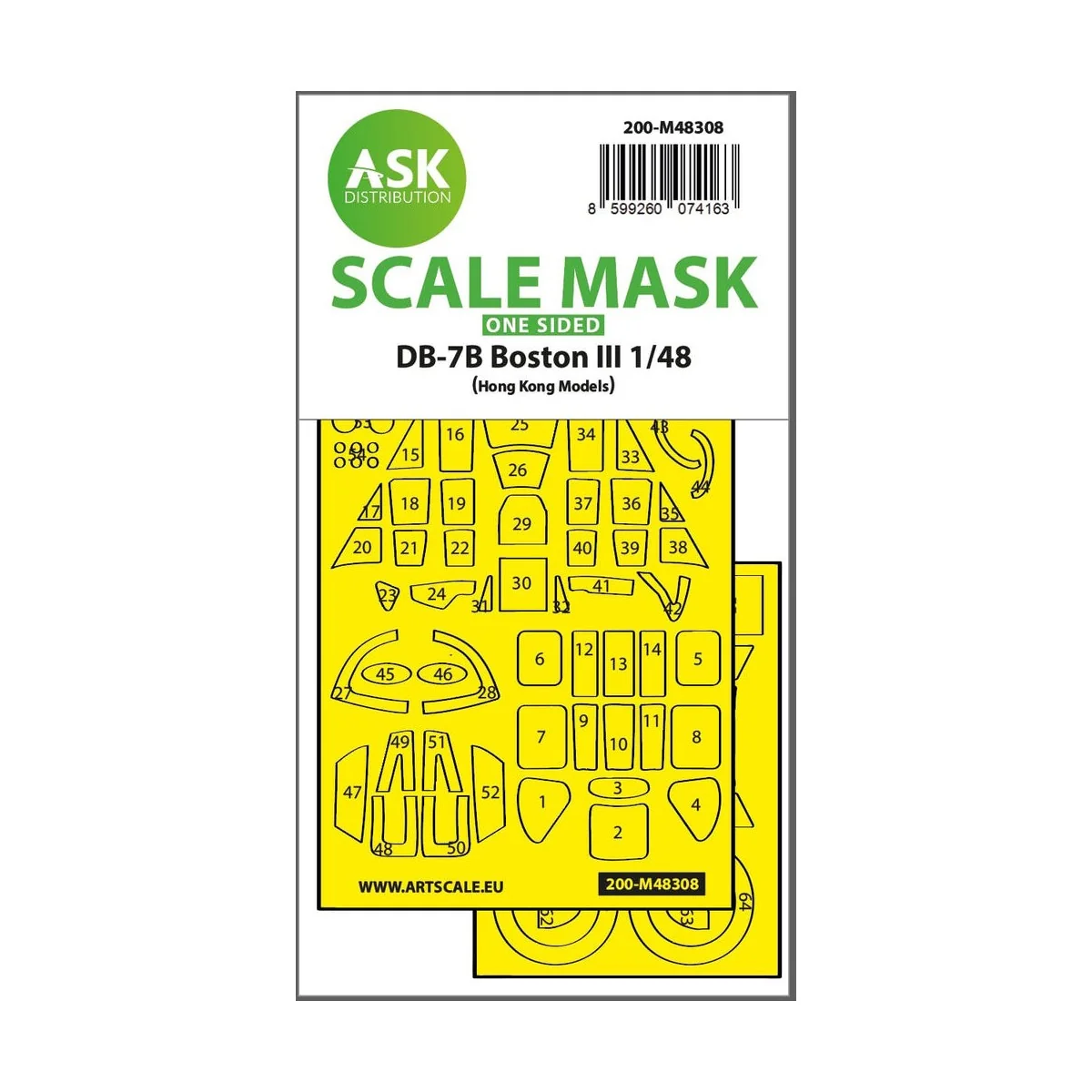 DB-7B Boston III one-sided express fit mask for HK Models - Art Sca...