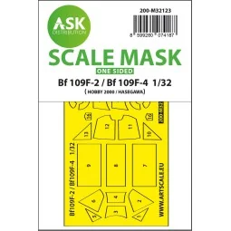 Bf 109F-2 / Bf 109F-4 one-sided express fit mask for Hasegawa / Hob...