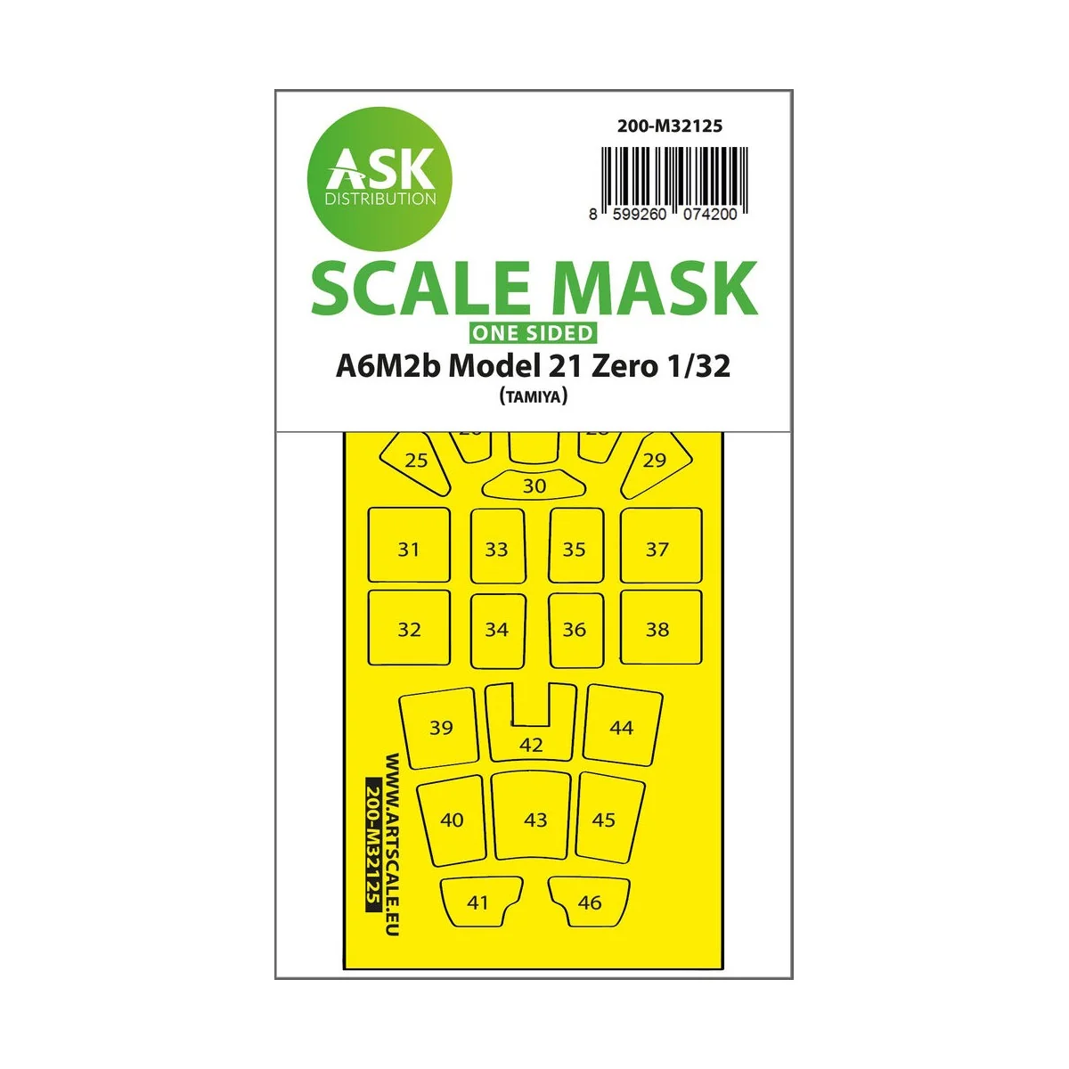 A6M2b Model 21 Zero one-sided express fit mask for Tamiya, 1/32 - A...