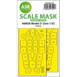 A6M2b Model 21 Zero double-sided express fit mask for Tamiya, 1/32 ...