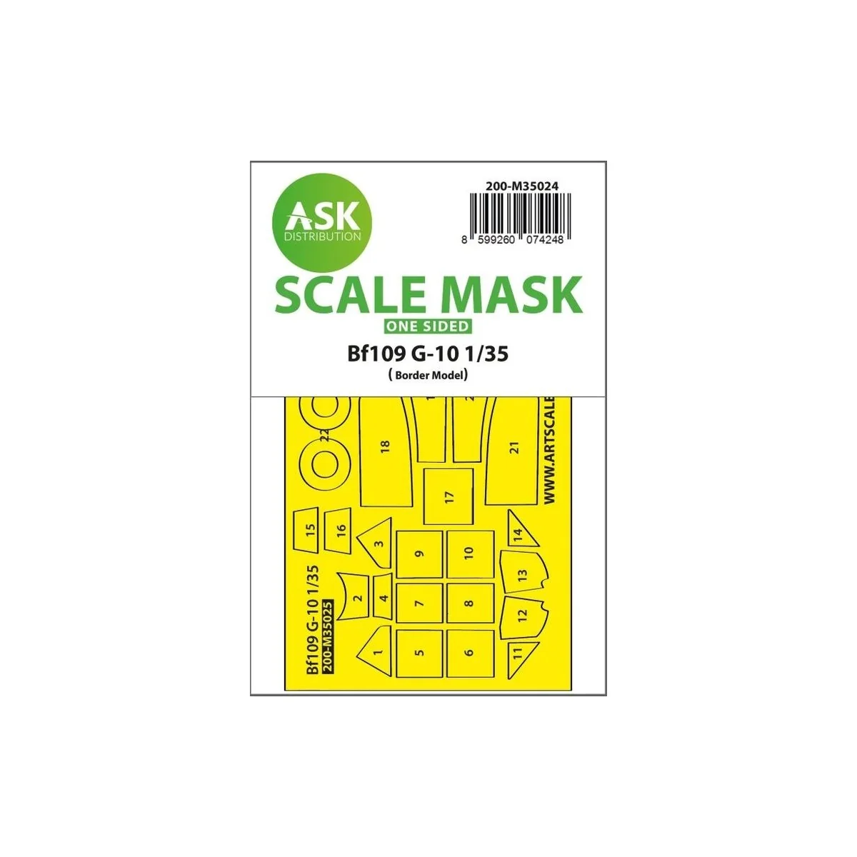 Messerschmitt Bf 109G-10 one-sided painting mask for Border Model -...