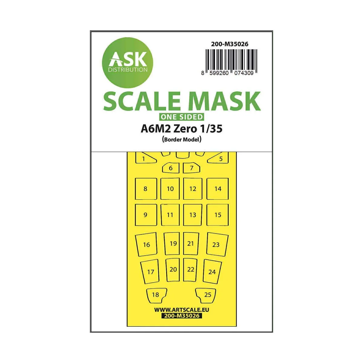 A6M2 Zero one-sided painting mask for Border Model - Art Scale Kit ...