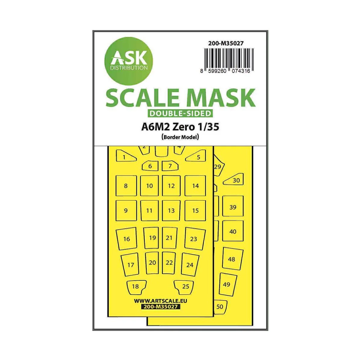 A6M2 Zero double-sided painting mask for Border Model, 1/35 - Art S...