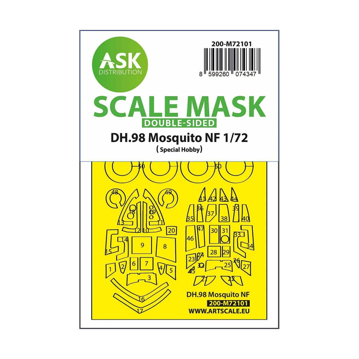 DH.98 Mosquito NF double-sided fit express mask for Special Hobby -...