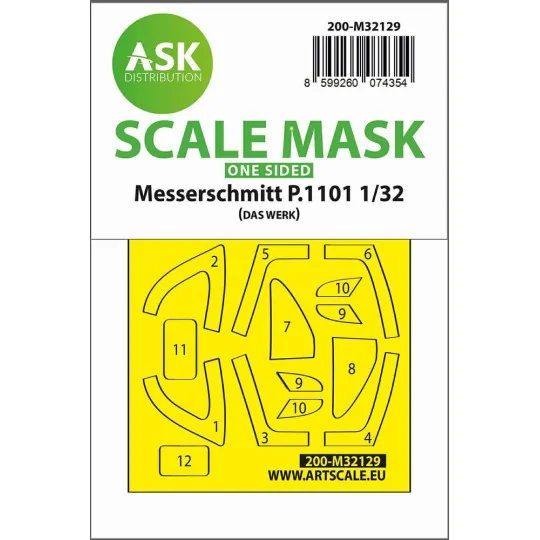 Messerschmitt P.1101 one-sided express fit mask for Das Werk, 1/32 ...