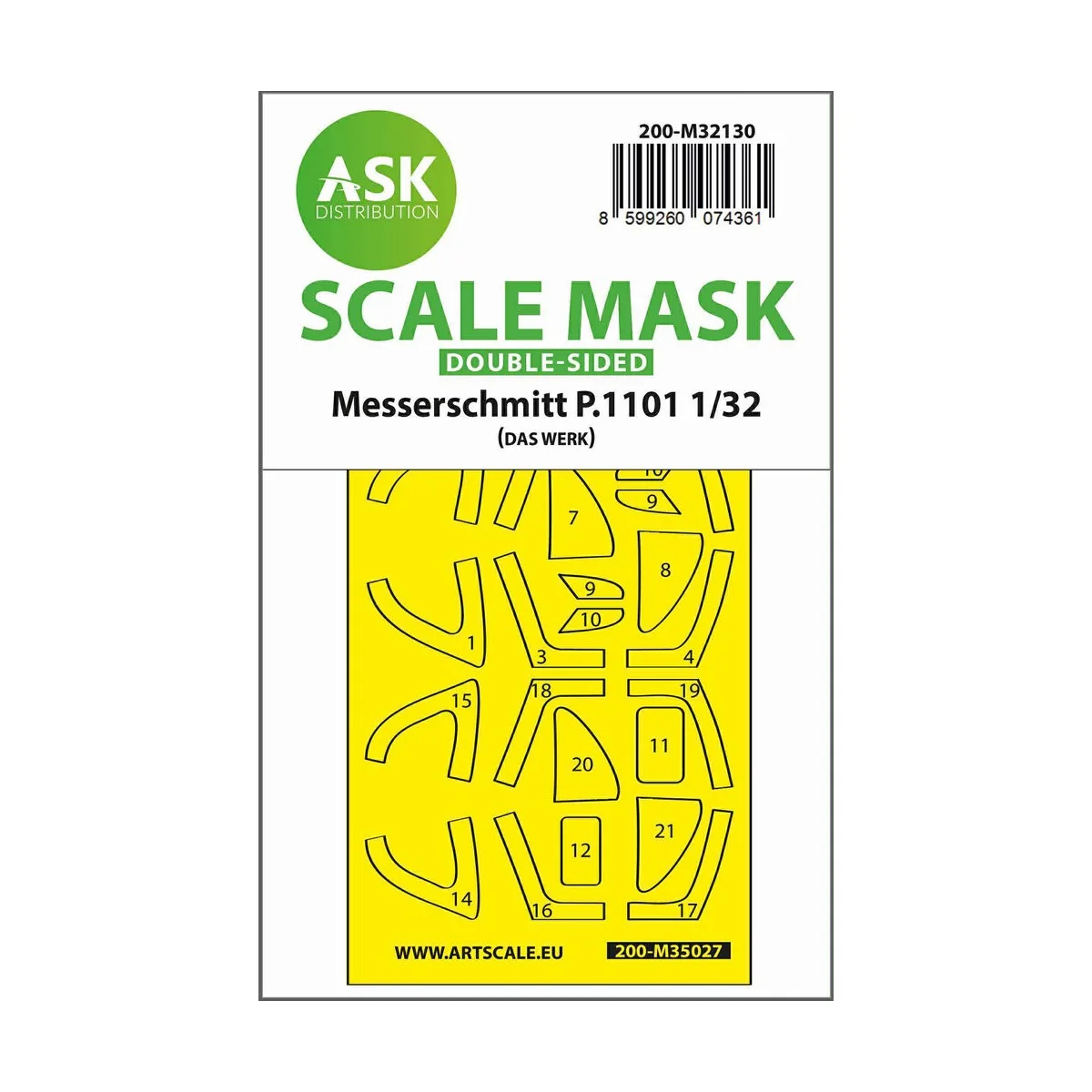 Messerschmitt P.1101 double-sided express fit mask for Das Werk - A...