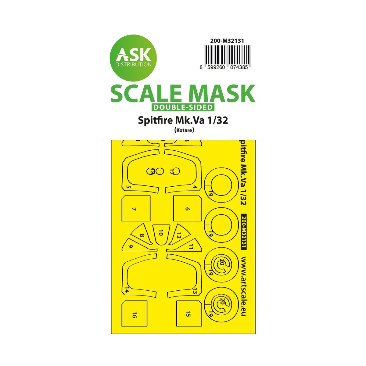 Spitfire Mk.Va double-sided express fit and self adhesive mask for ...