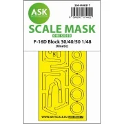 F-16D Block 30/40/50 one-sided fit and self adhesive express mask f...