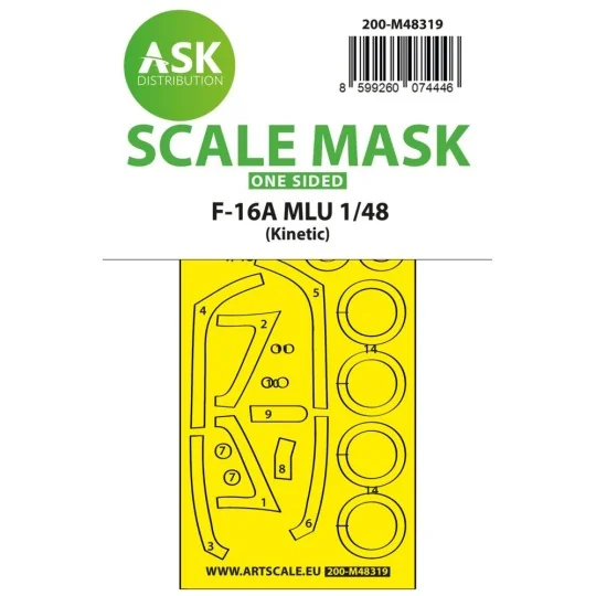 F-16A MLU one-sided fit and self adhesive express mask for Kinetic,... F-16A MLU one-sided fit and self adhesive express mask for Kinetic,...