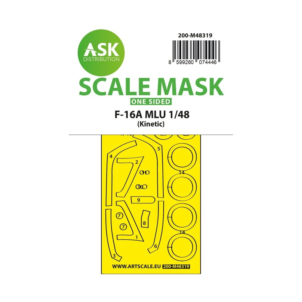 F-16A MLU one-sided fit and self adhesive express mask for Kinetic ...