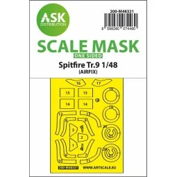 Spitfire Tr.9 one-sided express fit mask for Airfix - Art Scale Kit...
