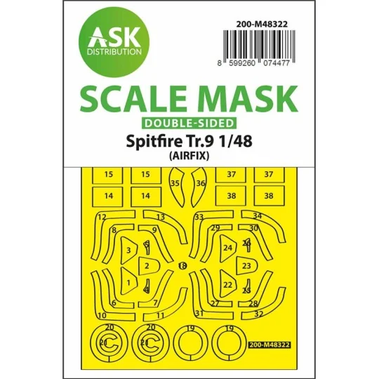 Spitfire Tr.9 double-sided express fit mask for Airfix, 1/48 - Art ...