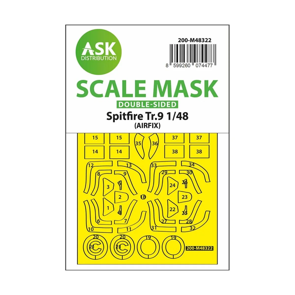 Spitfire Tr.9 double-sided express fit mask for Airfix, 1/48 - Art ...