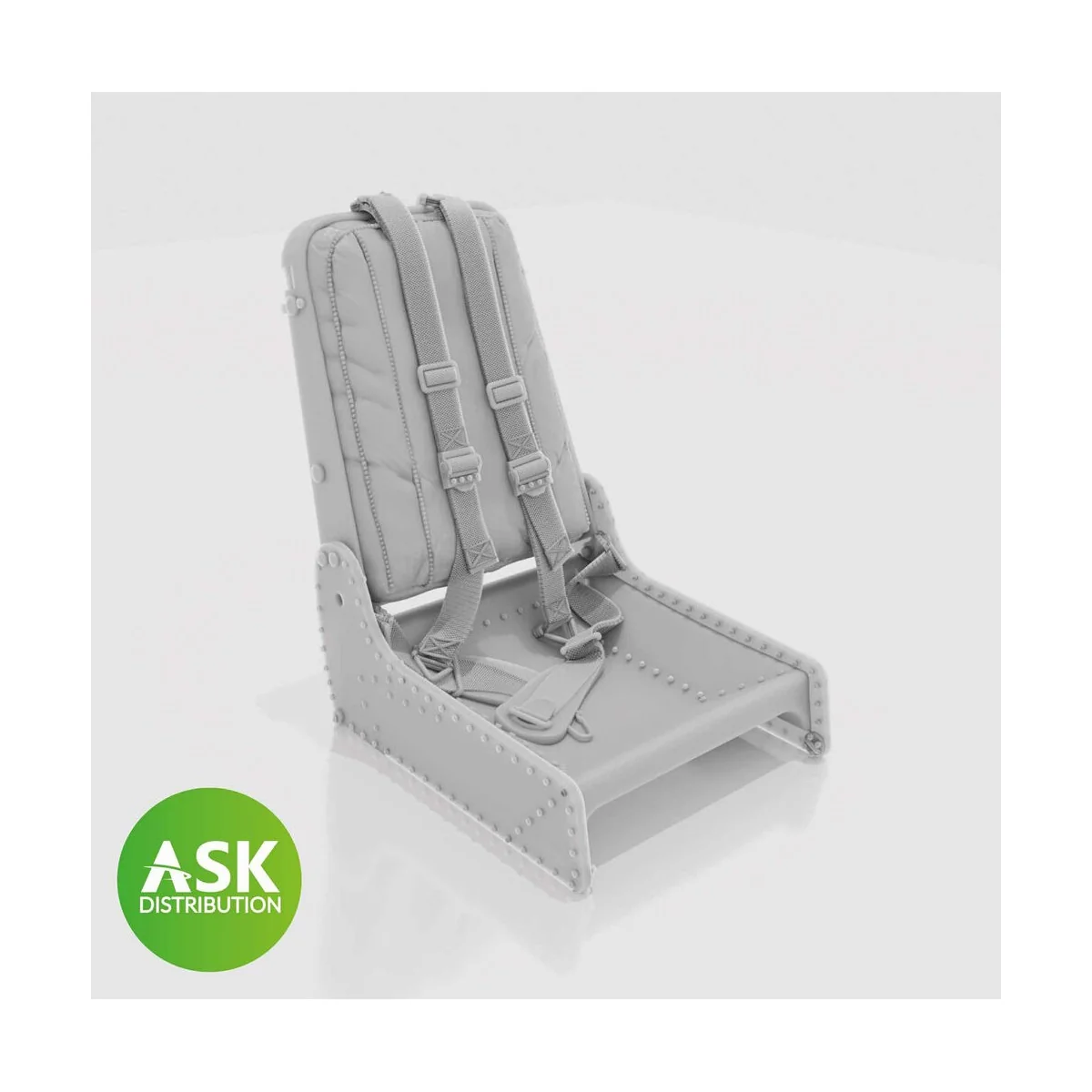 Messerschmitt P.1101 Seat (Me 262 type) with Seat belts - 3D print ...