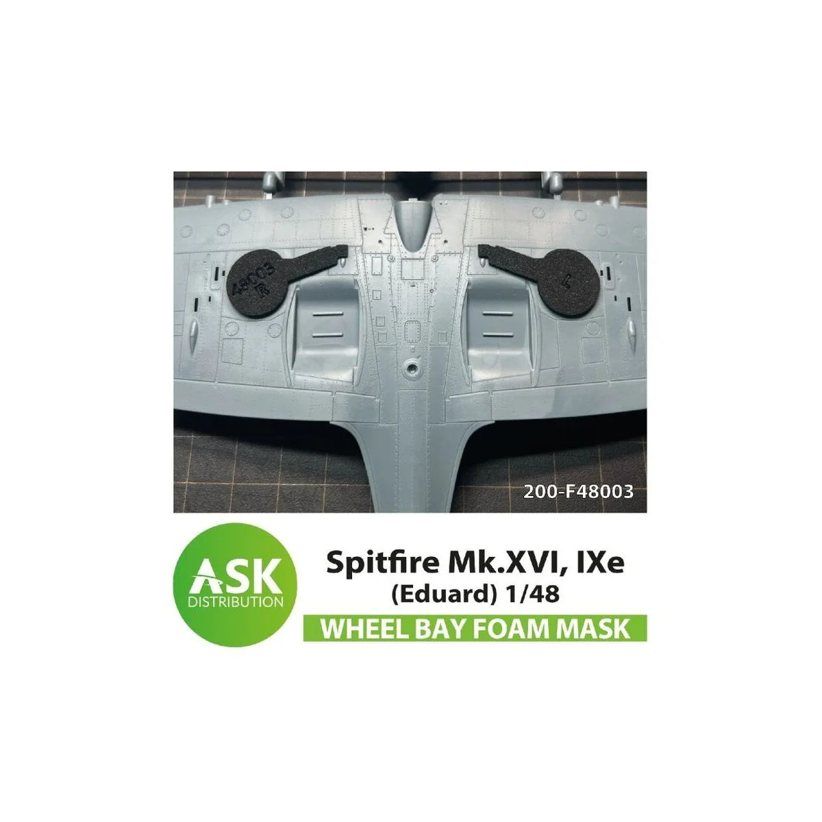 Spitfire Mk.XVI, IXe FOAM flexibel wheel bay mask for Eduard, 1/48 ...