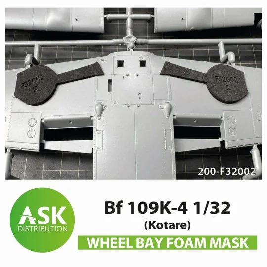 Bf 109K-4 Wheel bays - FOAM flexibel express fit mask for Kotare - ...