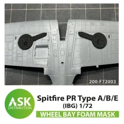Spitfire PR Type A/B/E wheel bay FOAM flexibel mask for IBG, 1/72 -...