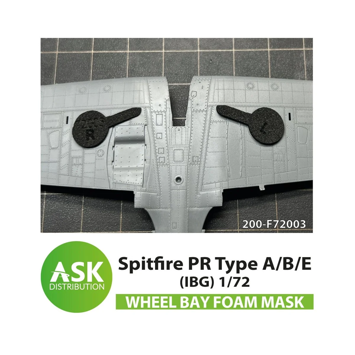 Spitfire PR Type A/B/E wheel bay FOAM flexibel mask for IBG - Art S...