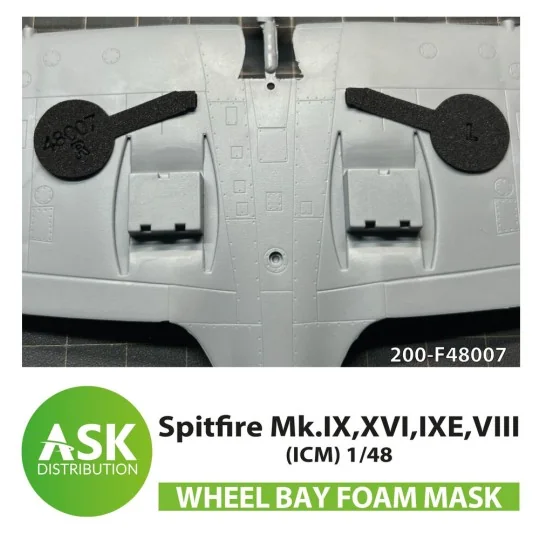 Spitfire Mk.IX, XVI, IXE, VIII FOAM flexibel wheel bay mask for ICM...