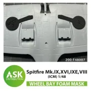 Spitfire Mk.IX, XVI, IXE, VIII FOAM flexibel wheel bay mask for ICM...