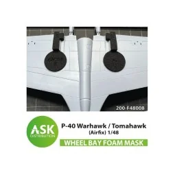 P-40 Warhawk / Tomahawk FOAM flexibel wheel bay mask for Airfix - A...