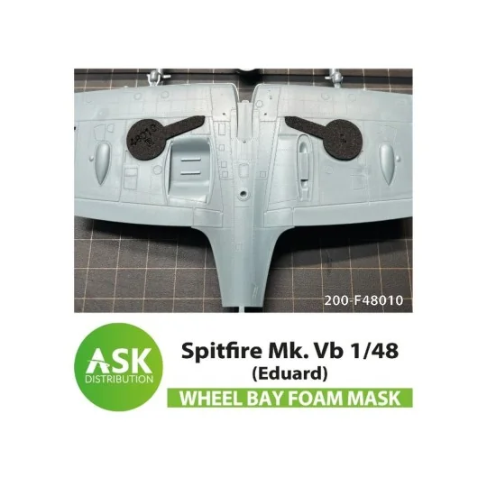 Spitfire Mk.XII FOAM flexibel wheel bay mask for Airfix, 1/48 - Art...