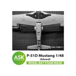 P-51D Mustang FOAM flexibel wheel bay mask for Eduard, 1/48 - Art S...