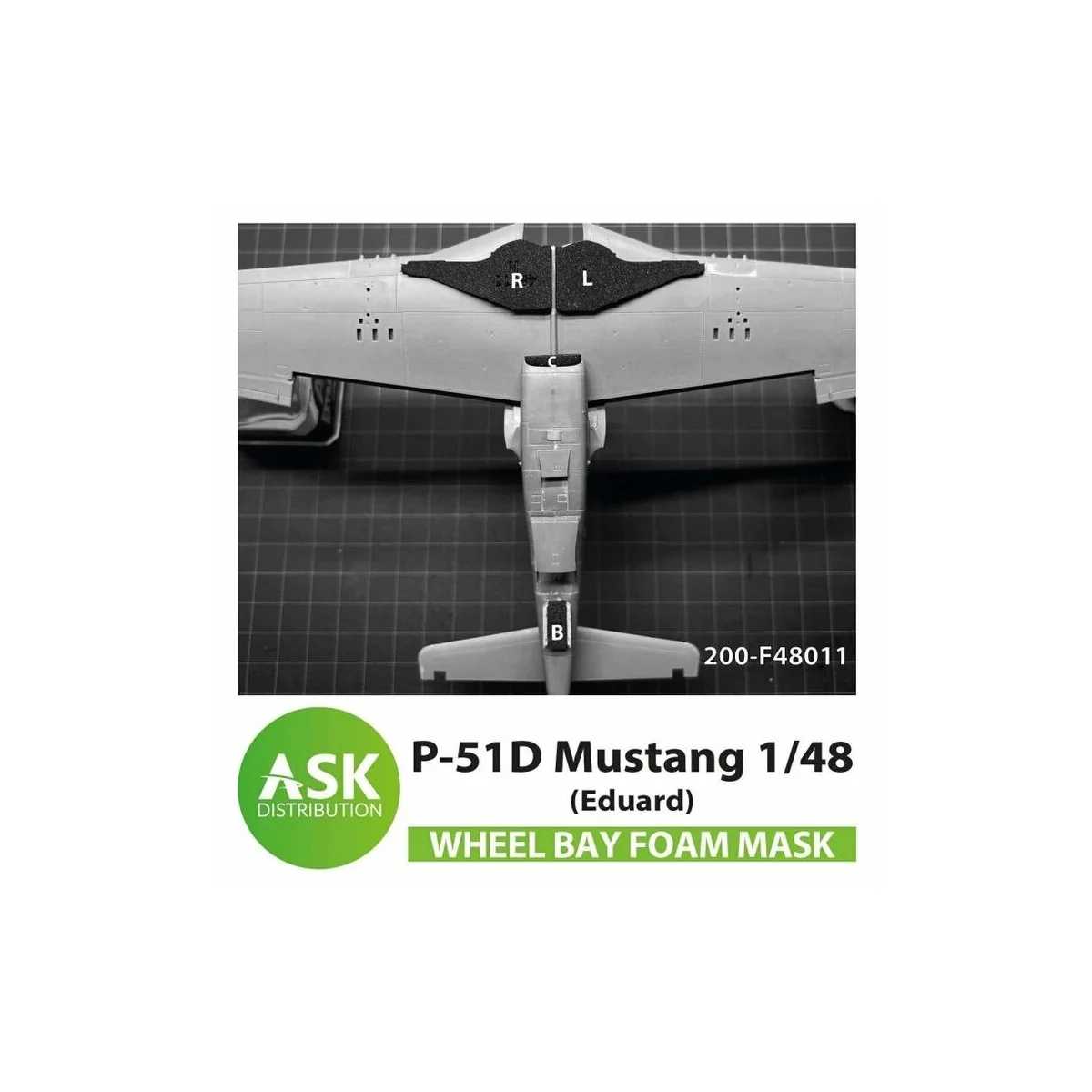 P-51D Mustang FOAM flexibel wheel bay mask for Eduard - Art Scale K...
