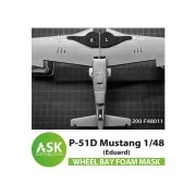 P-51D Mustang FOAM flexibel wheel bay mask for Eduard - Art Scale K...