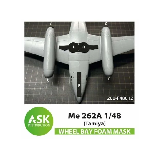 Me 262A FOAM flexibel wheel bay and engine intake mask for Tamiya, ...