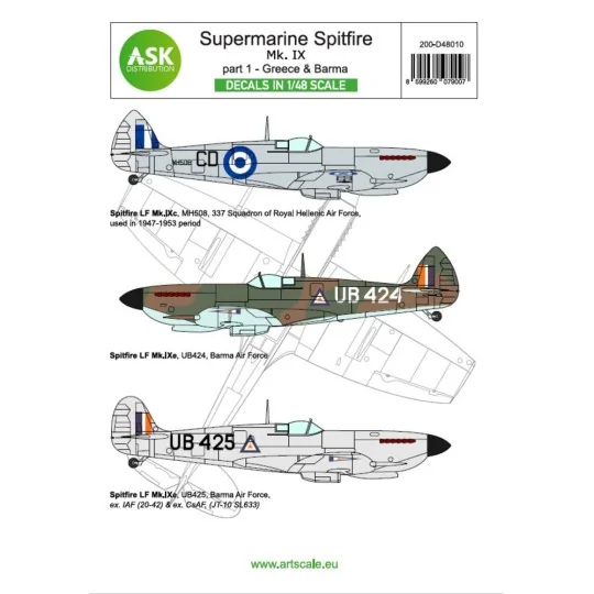 Spitfire Mk.IXc and Mk.IXe part 1 - Greece, Burma (limited edition)... Spitfire Mk.IXc and Mk.IXe part 1 - Greece, Burma (limited edition)...