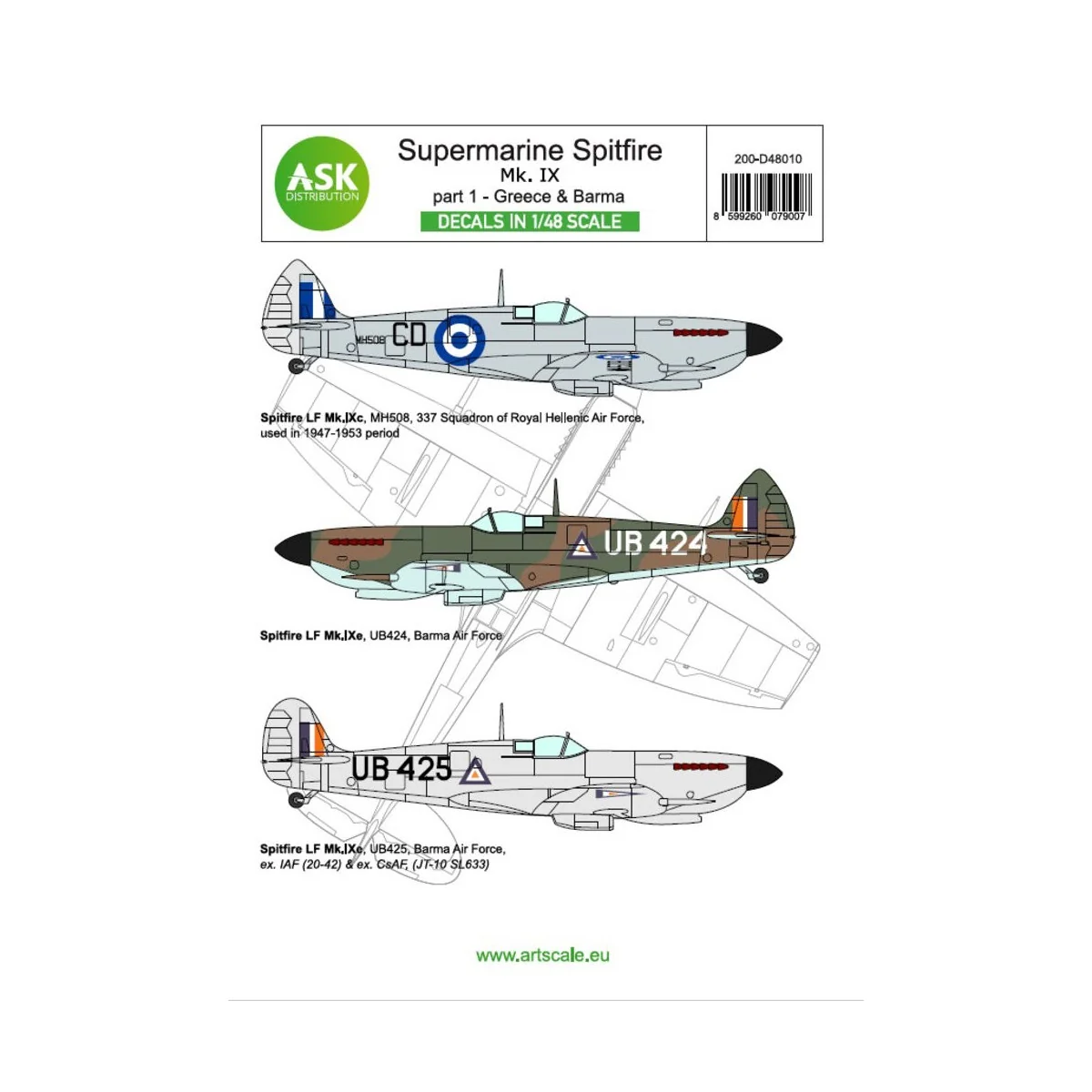 Spitfire Mk.IXc and Mk.IXe part 1 - Greece, Burma (limited edition)... Spitfire Mk.IXc and Mk.IXe part 1 - Greece, Burma (limited edition)...