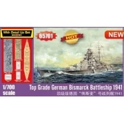 Top Grade German Bismarck Battleship, 1/700 - I LOVE KIT 65701 Top Grade German Bismarck Battleship, 1/700 - I LOVE KIT 65701