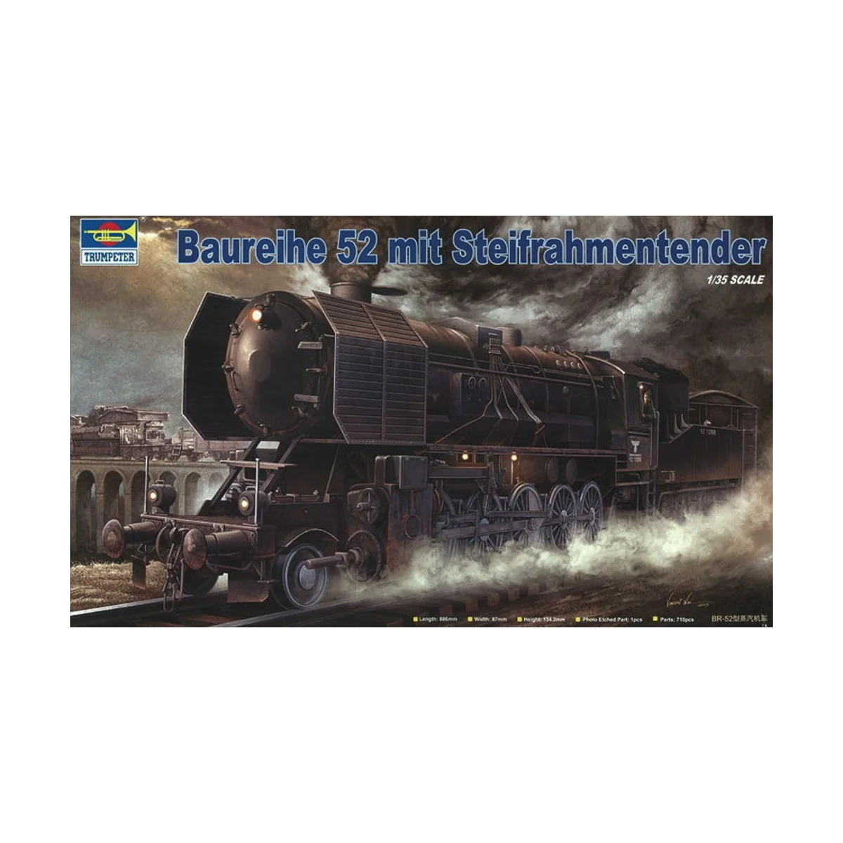 Kriegslokomotive Baureihe 52 (BR-52) mit Steifrahmentender, 1/35 - ...