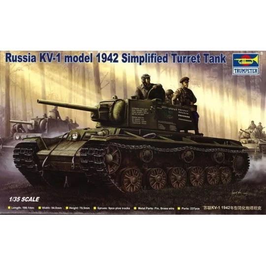 Russischer Panzer KV-1, 1942 Einfacher Turm, 1/35 - Trumpeter 00358