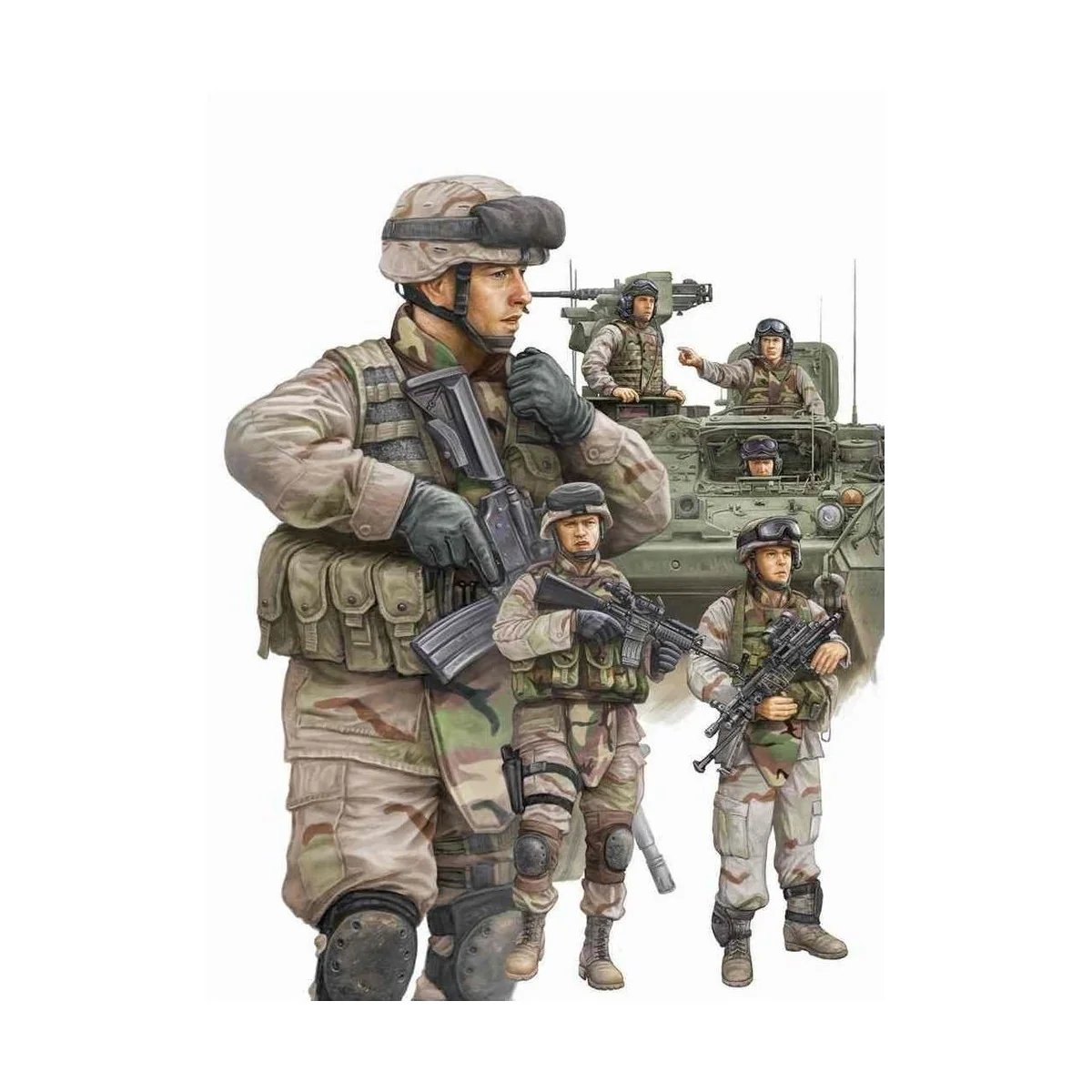 Modern U.S. Army Armor Crewman & Infantry, 1/35 - Trumpeter 00424