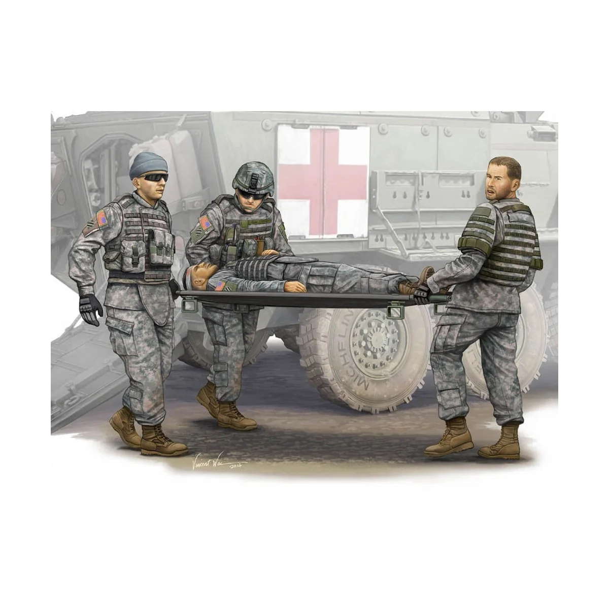 Modern U.S. Army-Stretcher AmbulanceTeam - Trumpeter 00430