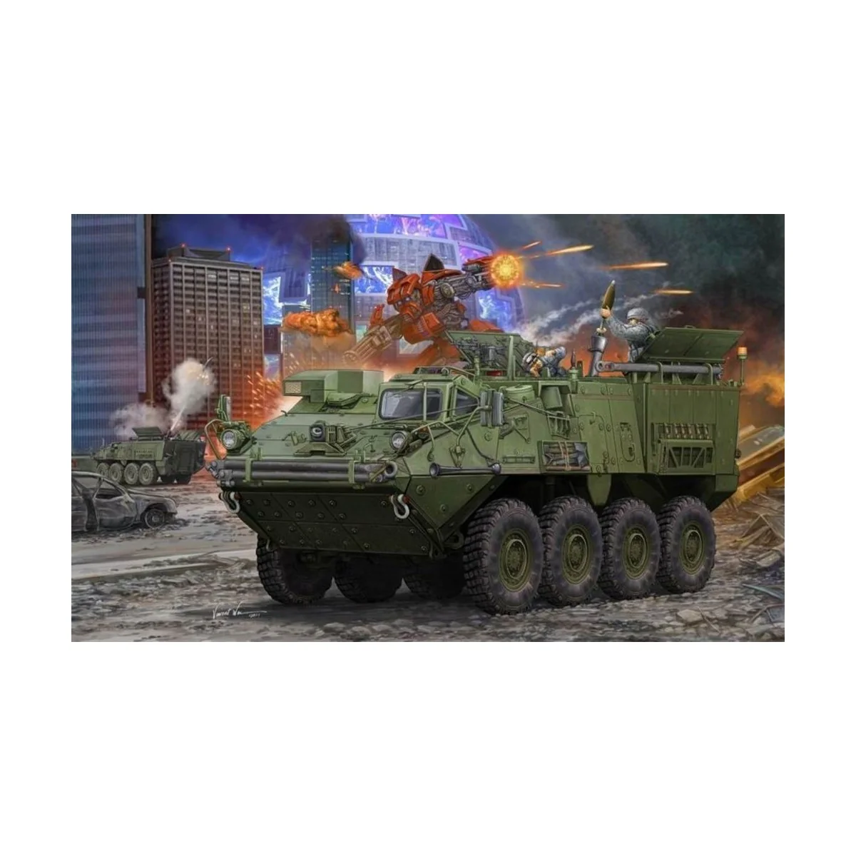 M1129 Stryker Mortar Carrier w. 120mm, 1/35 - Trumpeter 01512 M1129 Stryker Mortar Carrier w. 120mm, 1/35 - Trumpeter 01512