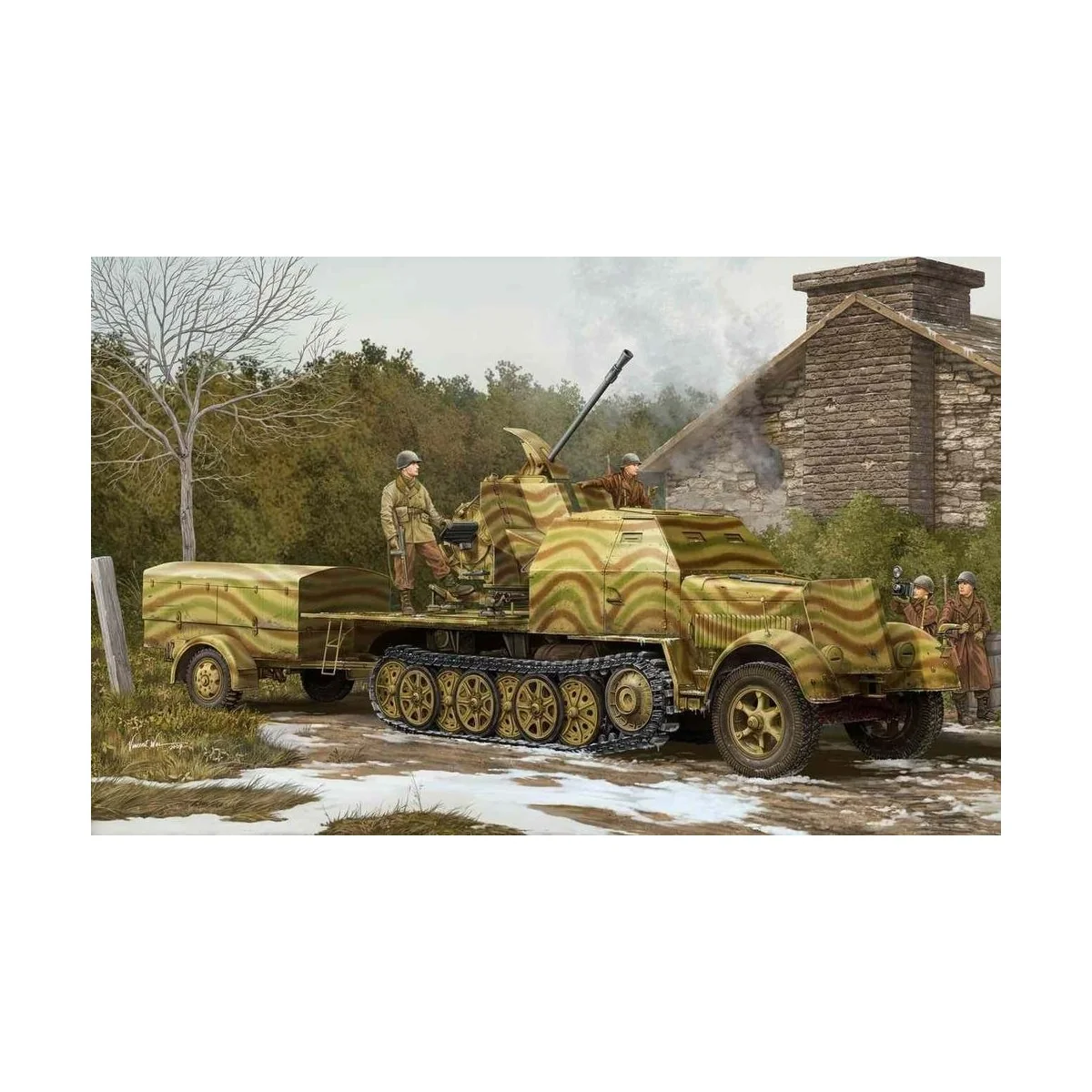 German 3,7cm Flak 43 auf Selbstfahrlafette Sd.Kfz. 7/2 - Trumpeter ...