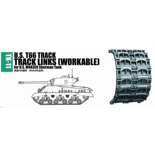 U.S. T66 track for M4A3E8 Sherman tank, 1/35 - Trumpeter 02041