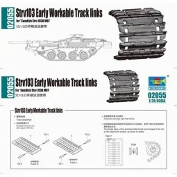 Strv103 early Workable Track links, 1/35 - Trumpeter 02055