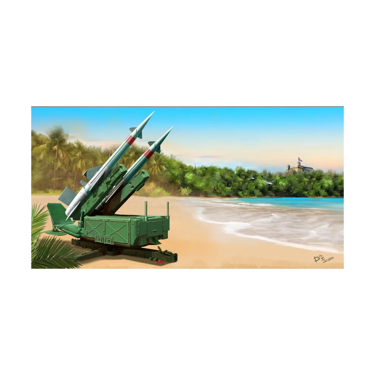 Soviet 5P71 Launcher with 5V27 Missile Pechora (SA-3B Goa) Rounds L...