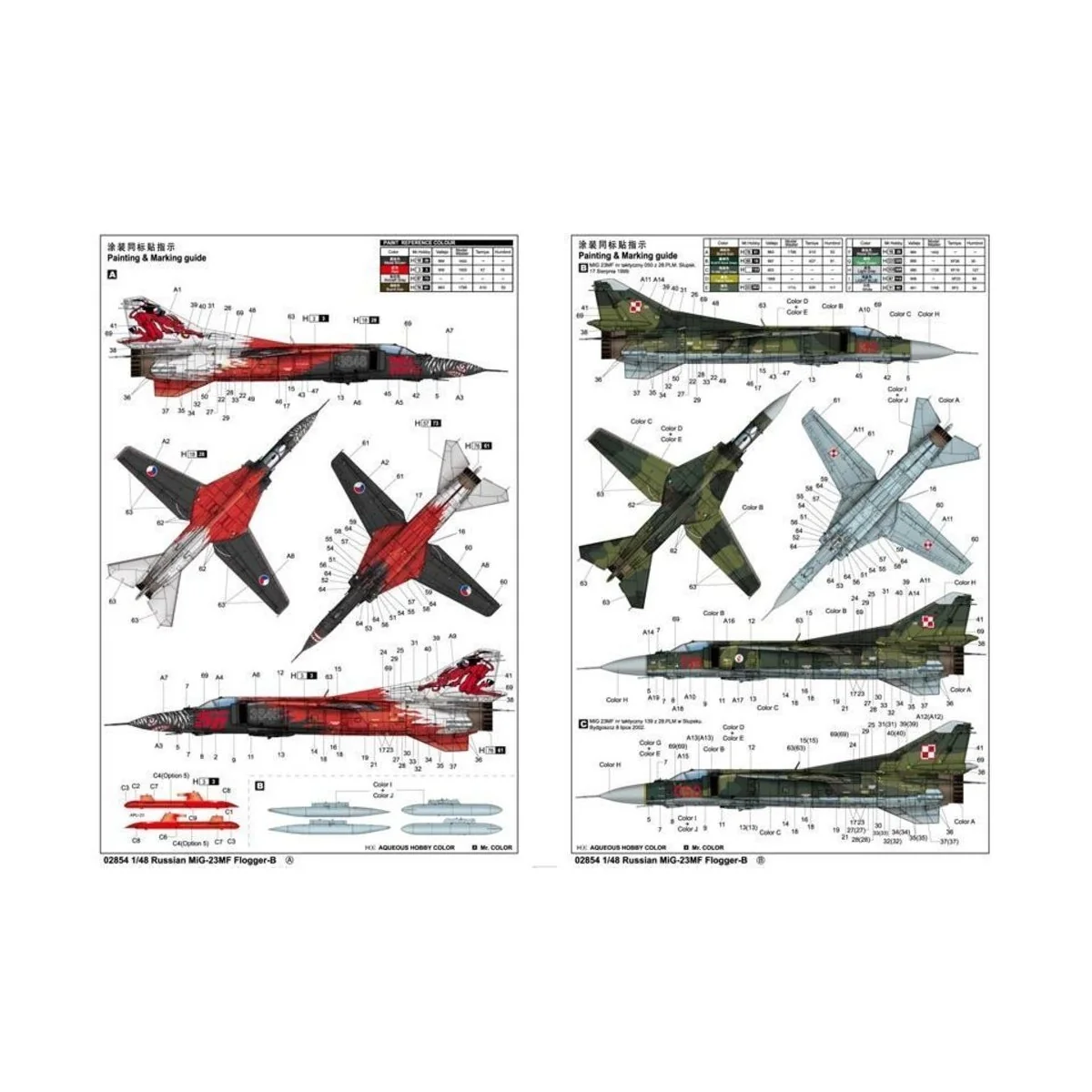 Russian MIG-23MF Flogger-B, 1/48 - Trumpeter 02854