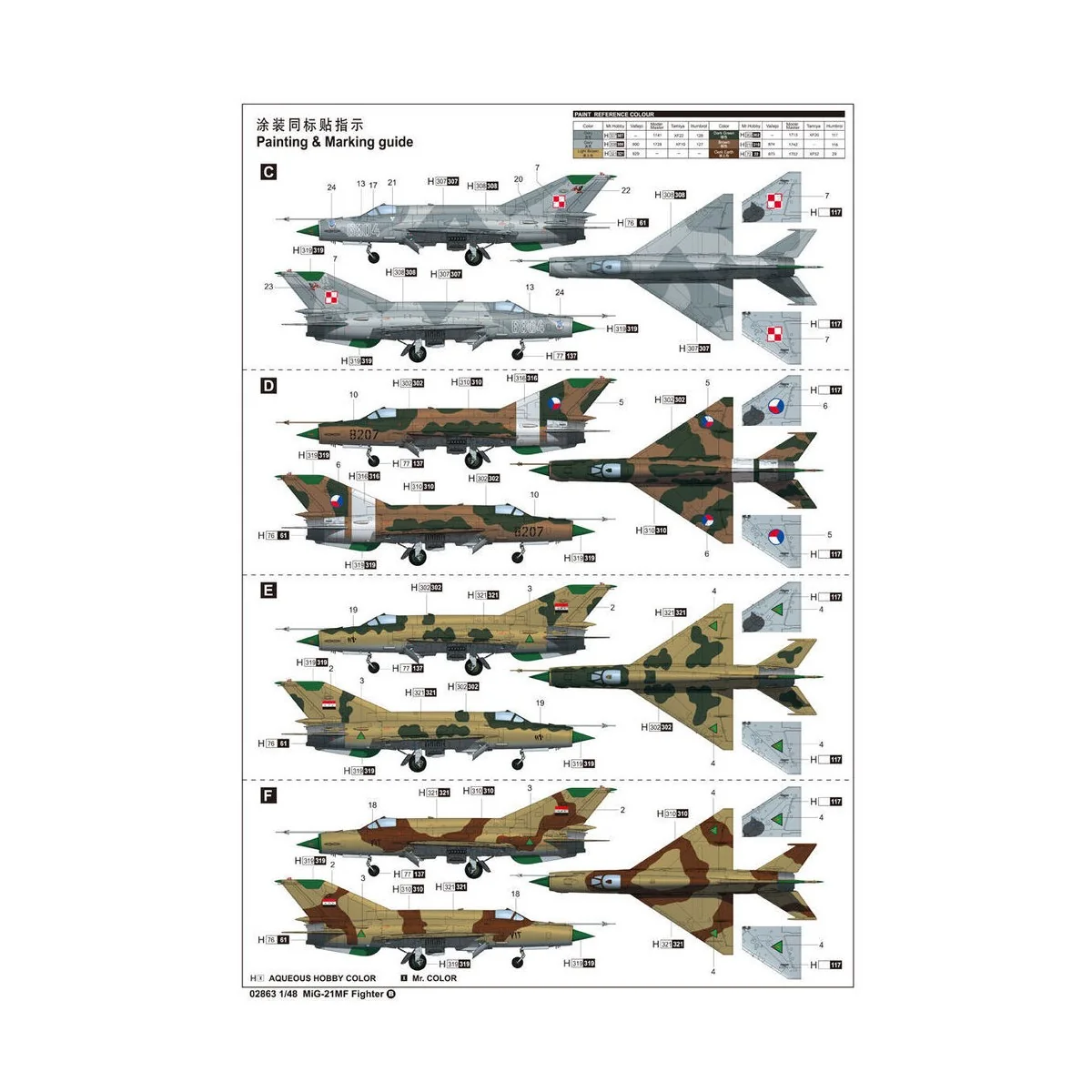 MiG-21MF Fighter, 1/48 - Trumpeter 02863
